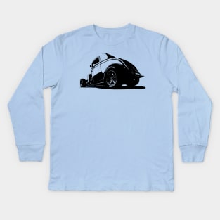 Front/Back - 1932 Ford Model A Coupe - stylized monochrome Kids Long Sleeve T-Shirt